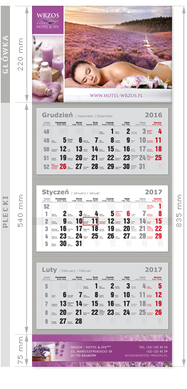 kalendarz trjdzielny standard plus