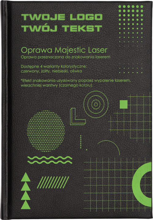 Kalendarz A5 dzienny Majestic Laser czarny + zielony